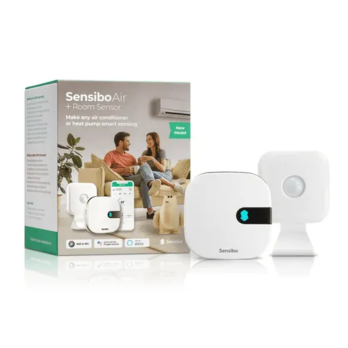 Sensibo Air + Room Sensor | Ovladač klimatizace + pokojový senzor | Teplota, vlhkost, senzor pohybu, aplikace, Google Home, Amazon Alexa, Apple HomeKit, SmartThings, IFTTT, API 0