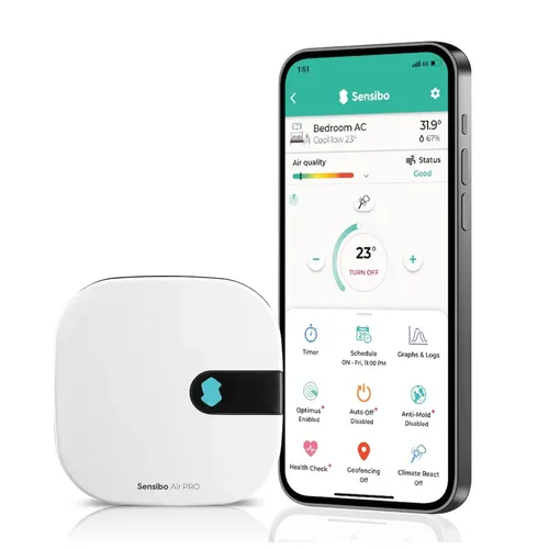 Sensibo Air Pro + Air Quality Sensor | Controlador de aire acondicionado + sensor de calidad del aire | aplicación, Google Home, Amazon Alexa, Apple HomeKit, SmartThings, IFTTT, API 3