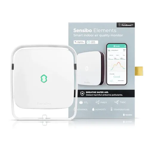 Sensibo Elements | Sensor de qualidade do ar | CO2, PM2,5, TVOC, Etanol, Temperatura, Umidade 0