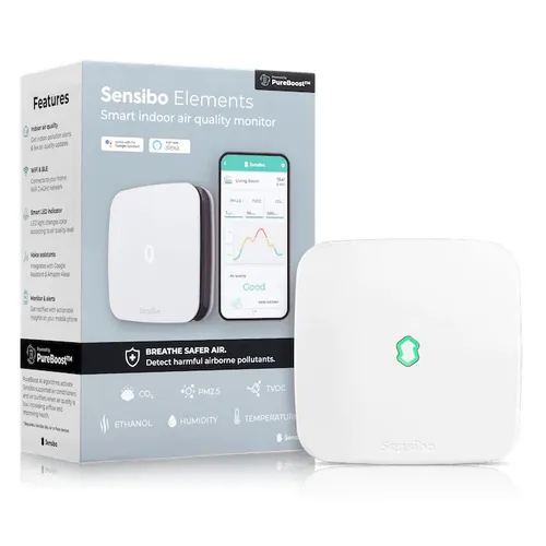 Sensibo Elements | Sensor de qualidade do ar | CO2, PM2,5, TVOC, Etanol, Temperatura, Umidade 1