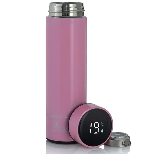 Extralink Smart Travel Mug Różowy | Kubek termiczny | Termos z wyświetlaczem LED Czas utrzymania chłodzenia24