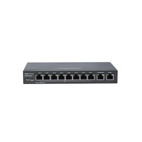 Router Ruijie Reyee RG-EG210G-P, 10x RJ45 1000Mb/s, 8x PoE+, 70W, 100 uživatelů, cloudové řízení Dopuszczalna wilgotność względna5 - 95