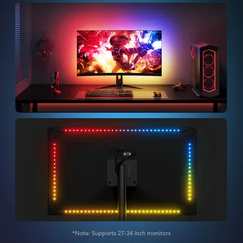 Govee H6609 Gaming Light Strip G1 | LED aydınlatma | RGBIC, 27-34", 2.4GHz Wi-Fi, Bluetooth 3