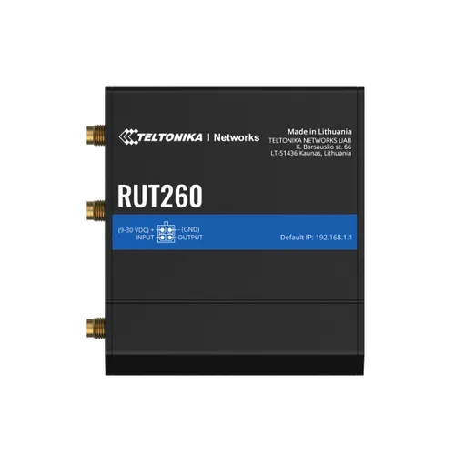 Teltonika RUT260 | Przemysłowy Router LTE | Cat.6, 2x LAN 100Mb/s WiFi 2,4GHz, RUT260 000000 Elektryczny kompasNie