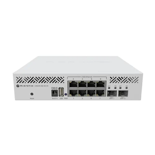 MikroTik CRS310-8G+2S+IN | Switch | 8x RJ45 2.5Gb/s, 2x SFP+, RouterOS L5, desktop CertyfikatyCE, EAC, ROHS