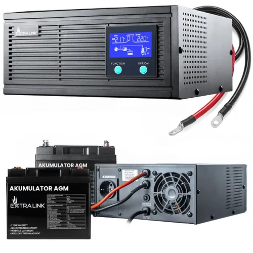 EXTRALINK PIORUN 1200VA/1000W + 2X EXTRALINK AGM 12V 40AH ACCUMULATOR 0