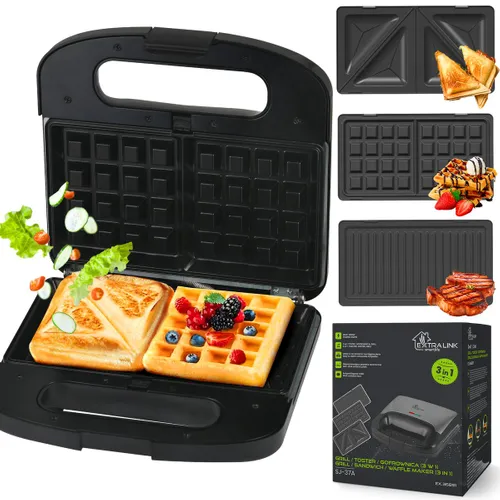 EXTRALINK SMART LIFE GRILL SANDWICH & WAFFLE MAKER SJ-37A 0