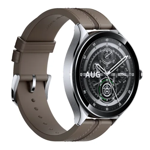 XIAOMI WATCH 2 PRO - BLUETOOTH SILVER CASE WITH BROWN LEATHER STRAP, M2234W1 3