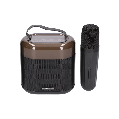 Extralink Kids Karaoke LED Speaker 1x Mic Czarny | Zestaw do Karaoke | głośnik, 1 mikrofon, Bluetooth, AUX, slot na karty pamięci, oświetlenie RGB 0