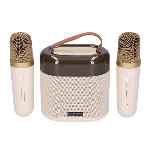 Extralink Kids Karaoke LED Speaker 2x Mic Biały | Zestaw do Karaoke | głośnik, 2 mikrofony, Bluetooth, AUX, slot na karty pamięci, oświetlenie RGB 0