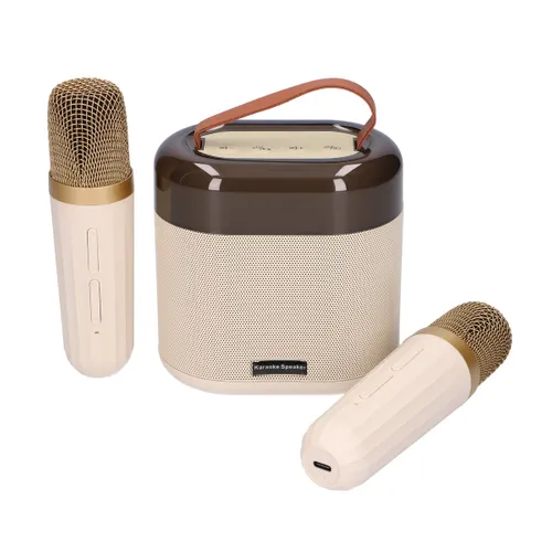 EXTRALINK KIDS KARAOKE LED SPEAKER 2 MICROPHONES WHITE 1