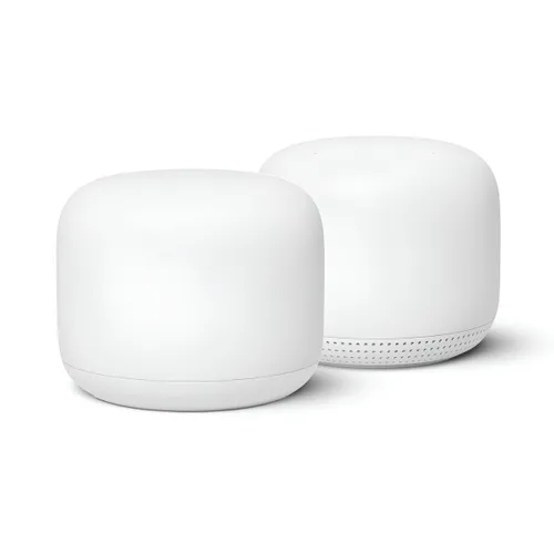 Google Nest Wi-Fi Router + Point | Mesh Wi-Fi System | 2x 1000Mb/s, 5GHz, WPA3, Google Assistant 3GNie
