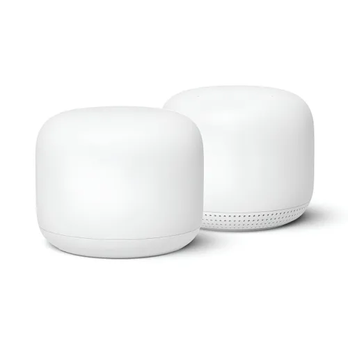 Google Nest Wi-Fi Router + Point | System Mesh Wi-Fi | 2x 1000Mb/s, 5GHz, WPA3, Asystent Google 0