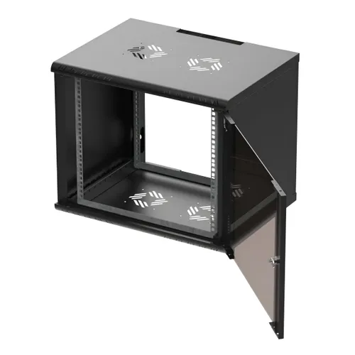 Extralink Premium 9U 600x450 Black | Rack cabinet | tool-free mounting, wall-mounted 3