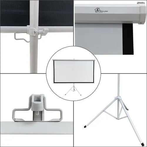 Projekční plátno Extralink 100", 16:9, 220x125cm, PVC, poloautomatické navíjení Typ napęduRęczny