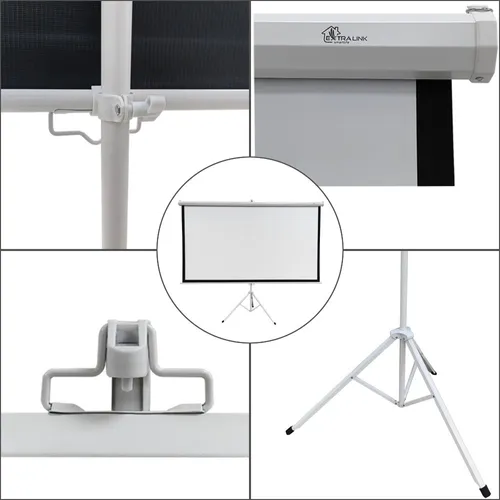 Extralink Projection Screen 100" | Ekran projekcyjny | 16:9, 220x125cm, PVC, pół-automatyczne zwijanie Typ mocowaniaPodłogowy/ścienny