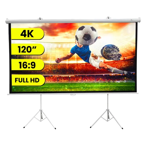 EXTRALINK PROJECTION SCREEN 120" 16:9, 266x149CM WHITE PVC, SEMI-AUTO ROLLER, WITH STAND, PSR-120 Ilość na paczkę1
