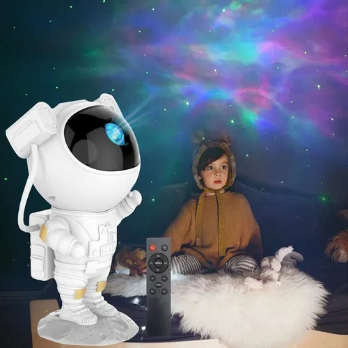 Projektor gwiazd | Lampka nocna, rzutnik | dla dzieci, w kształcie astronauty 4
