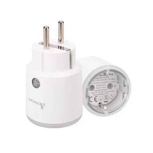 Extralink Smartlife Smart Socket SC Pro | Smart Plug | Zigbee, Homekit, Tuya, 3680W 0