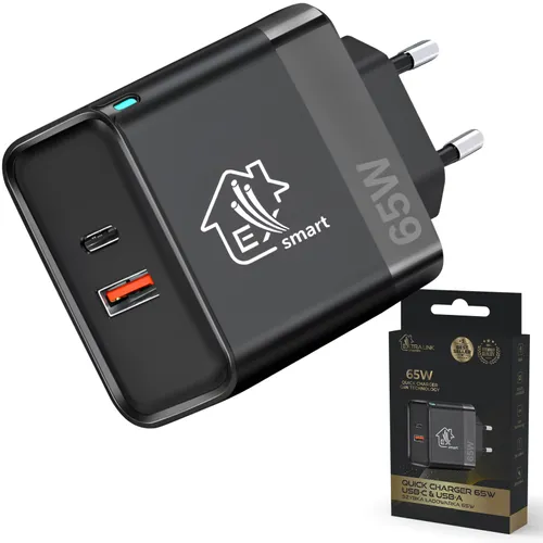 Extralink Smart Life Fast Charger 65W GaN | Ładowarka | USB-C, USB-A 0