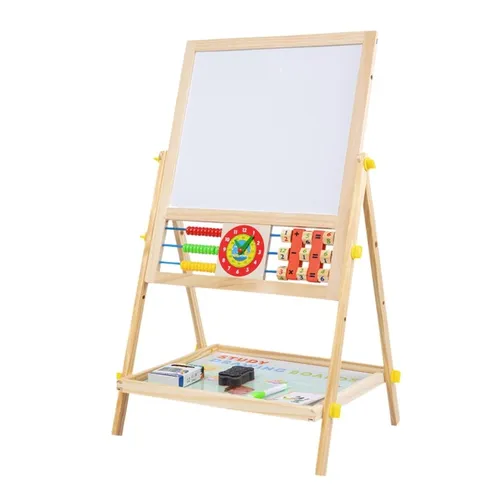 Extralink Toys | Tavola bifacciale per bambini | Gesso, magnetico, cancellabile a secco, abbaco, orologio 0
