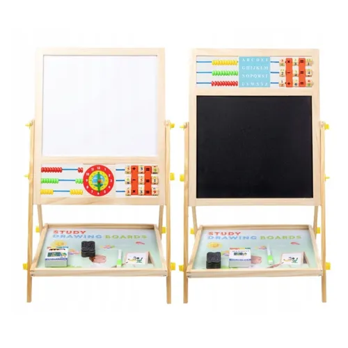 Extralink Toys | Tavola bifacciale per bambini | Gesso, magnetico, cancellabile a secco, abbaco, orologio 1