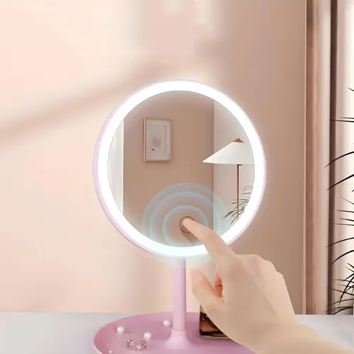 Extralink Lifestyle | Kozmetik ayna | LED arka ışık, pembe 1
