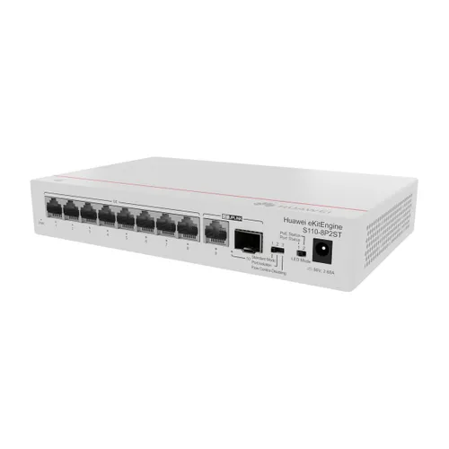 Huawei S110-8P2ST | Switch | 8x GE PoE+, 1x SFP, 1x GE, 124W, AC Dopuszczalna wysokość (n.p.m.)0 - 5000