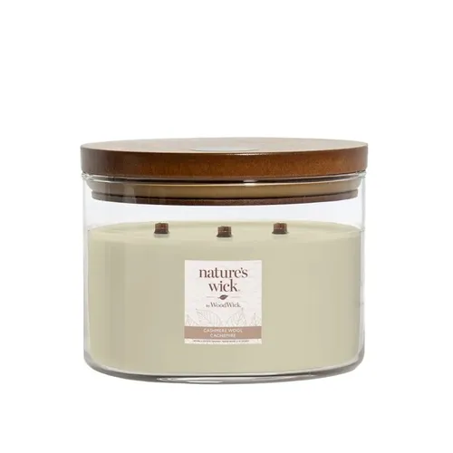 WoodWick Nature's Wick Cashmire Wool Velký | Vonná svíčka | 3 dřevěné knoty, 433g Czas trwania48