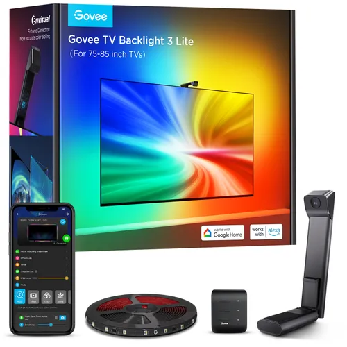 Govee H6099 TV Backlight 3 Lite | LED backlight | for TV 75-85 inches, RGBICW, Wi-Fi+Bluetooth Częstotliwości Wi-Fi2,4