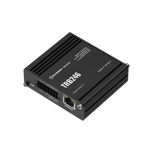 Teltonika TRB246 | Router industriale, gateway IoT LTE | Cat4, 1x RJ45 100Mb/s, IP30 Adapter zewnętrznego zasilaniaTak