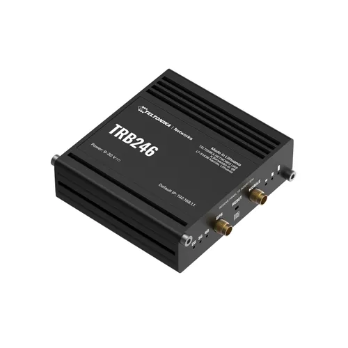Teltonika TRB246 | Router industriale, gateway IoT LTE | Cat4, 1x RJ45 100Mb/s, IP30 Automatyczne MDI/MDI-XTak