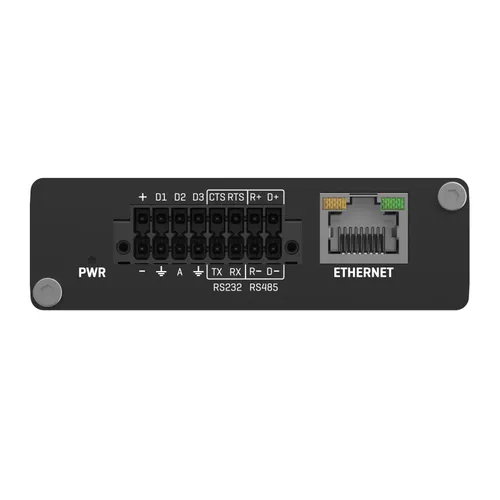 Teltonika TRB246 | Router industriale, gateway IoT LTE | Cat4, 1x RJ45 100Mb/s, IP30 Diody LEDLAN, Zasilanie, Moc sygnału, Status