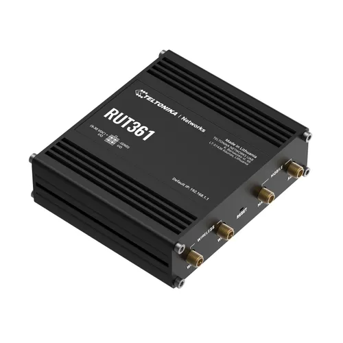Teltonika RUT361 | Router industriale 4G LTE | Cat 6 LTE, WiFi 4, 2x RJ45 100 Mb/s, IP30 Adapter zewnętrznego zasilaniaTak