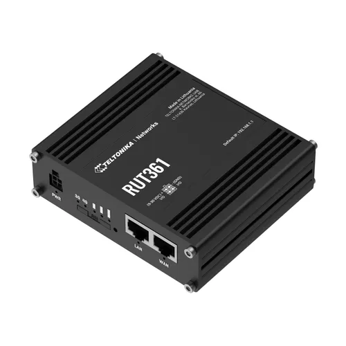 Teltonika RUT361 | Router industriale 4G LTE | Cat 6 LTE, WiFi 4, 2x RJ45 100 Mb/s, IP30 Automatyczne MDI/MDI-XTak