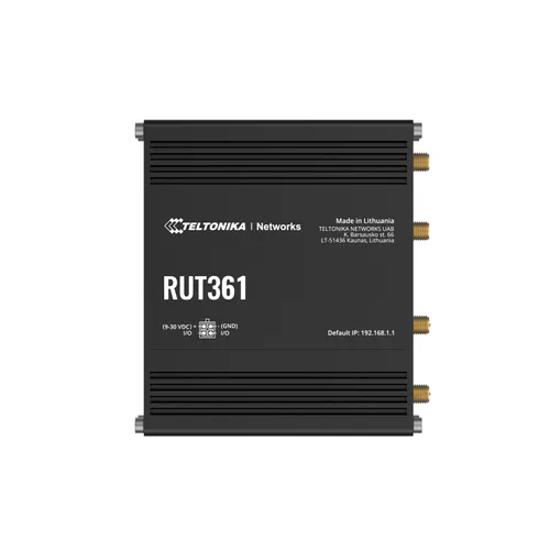Teltonika RUT361 | Router industriale 4G LTE | Cat 6 LTE, WiFi 4, 2x RJ45 100 Mb/s, IP30 CertyfikatyCE, UKCA, RCM, UCRF, EAC, WEEE, CB