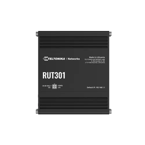 Teltonika RUT301 | Router industriale | 5x RJ45 100Mb/s, USB 2.0, IP30 Diody LEDLAN, Zasilanie, Status, Sieć WAN