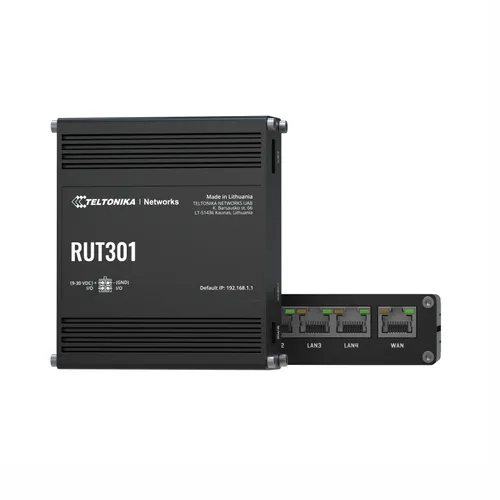 Teltonika RUT301 | Router industriale | 5x RJ45 100Mb/s, USB 2.0, IP30 Filtrowanie adresów IPTak