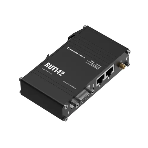 Teltonika RUT142 | Roteador industrial | Wi-Fi 4, RS232, 2x RJ45 100Mb/s, IP30 Architektura procesoraMIPS 24Kc