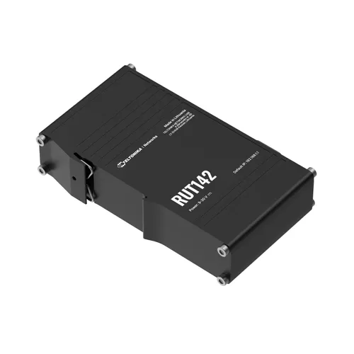 Teltonika RUT142 | Roteador industrial | Wi-Fi 4, RS232, 2x RJ45 100Mb/s, IP30 Automatyczne MDI/MDI-XTak