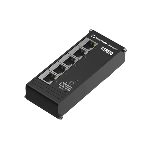 Teltonika TSF010 | Anahtarı | 5x RJ45 100 Mb/sn, IP30 Głębokość produktu50