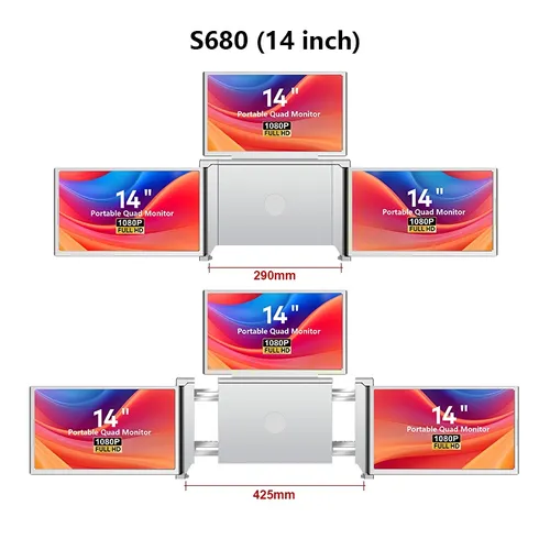 EXTRALINK SMART LIFE 14" 3-SCREEN MONITOR FOR LAPTOPS S680 3
