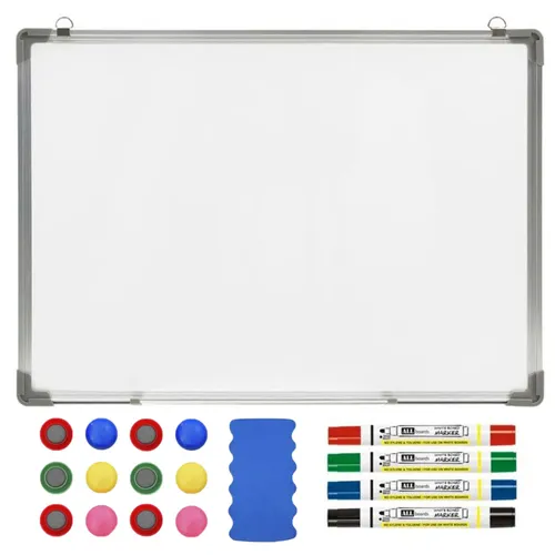 Beyaz kuru silinebilir mıknatıslı tahta 120 x 90 cm + aksesuarlar 0