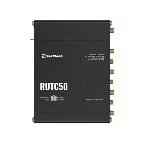 Teltonika RUTC50 | 5G Router | Wi-Fi 6, 5x RJ45 1000Mb/s, Dual SIM, IP30 Częstotliwość Wi-FiDual-band (2.4 GHz/5 GHz)