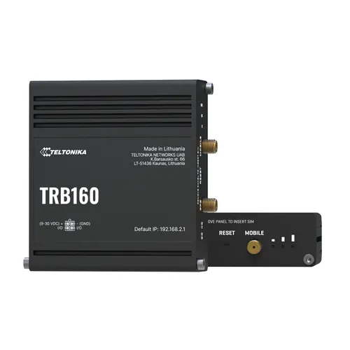 Teltonika TRB160 | LTE IoT gateway | Cat 6, 1x RJ45 1000Mb/s, IP30 Ilość anten1