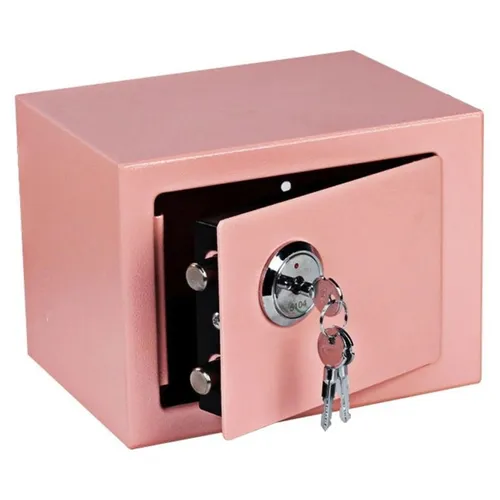 Extralink Home | Cofre doméstico | Caixa de depósito de chaves, caixa de dinheiro blindada, rosa, S-404 0
