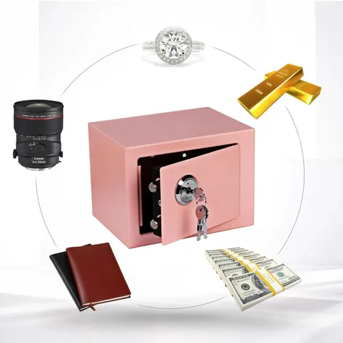 Extralink Home | Cofre doméstico | Caixa de depósito de chaves, caixa de dinheiro blindada, rosa, S-404 3
