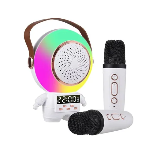 EXTRALINK KIDS ASTRO LED KARAOKE SPEAKER DUAL MICROPHONE WHITE 0