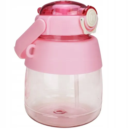 Extralink | Bottle for school, kindergarten | water bottle, with straw, strap, 1L, pink 2