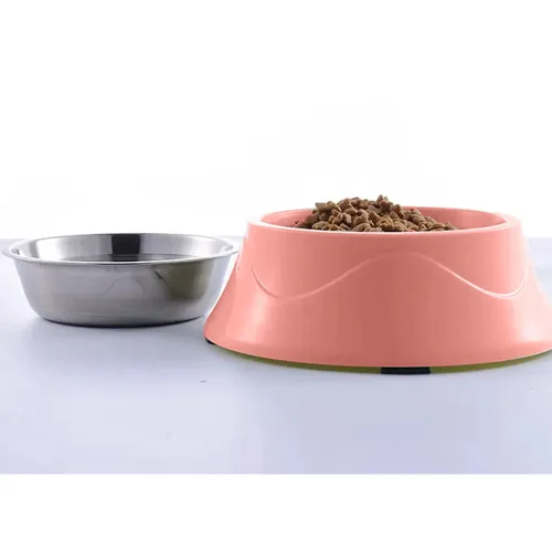 Doppelter Hund Katze Napf Extralink Pets, Metall 2-in-1 für Trocken Nassfutter und Wasser pet-825 1